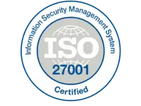 ISO 27001 certified information security management badge