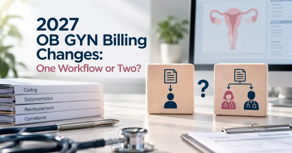 2027 OB GYN billing changes comparing one workflow with two workflow options for medical billing teams.