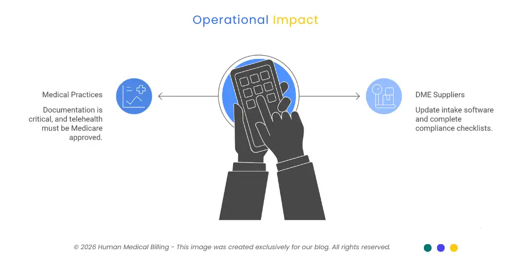 Operational impact of CMS DMEPOS updates on medical practices and DME suppliers.