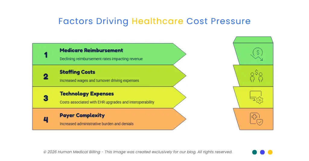 Independent medical practice financial planning with revenue cycle, healthcare trends, costs, and practice management.